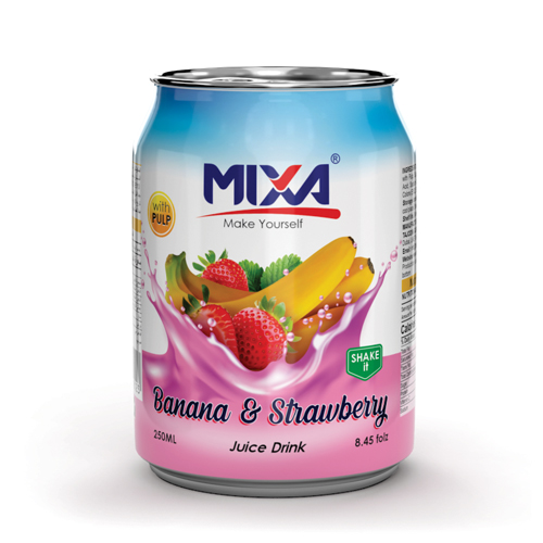 Banana and strawberry flavored juice